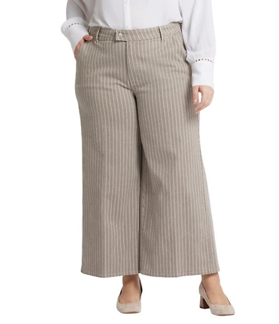 NYDJ Plus Size Mona High Rise Wide Leg Ankle Trouser Pants