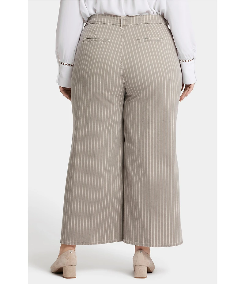 NYDJ Plus Size Mona High Rise Wide Leg Ankle Trouser Pants