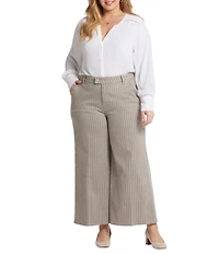 NYDJ Plus Size Mona High Rise Wide Leg Ankle Trouser Pants
