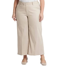 NYDJ Plus Size Mona Solid High Rise Hook-And-Eye Waist Wide Leg Ankle Trouser Jeans