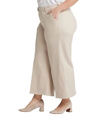 NYDJ Plus Size Mona Solid High Rise Hook-And-Eye Waist Wide Leg Ankle Trouser Jeans