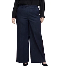 NYDJ Plus Size Mona Stretch Denim High-Rise Wide Leg Trouser Jeans