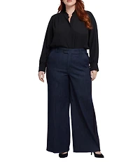 NYDJ Plus Size Mona Stretch Denim High-Rise Wide Leg Trouser Jeans