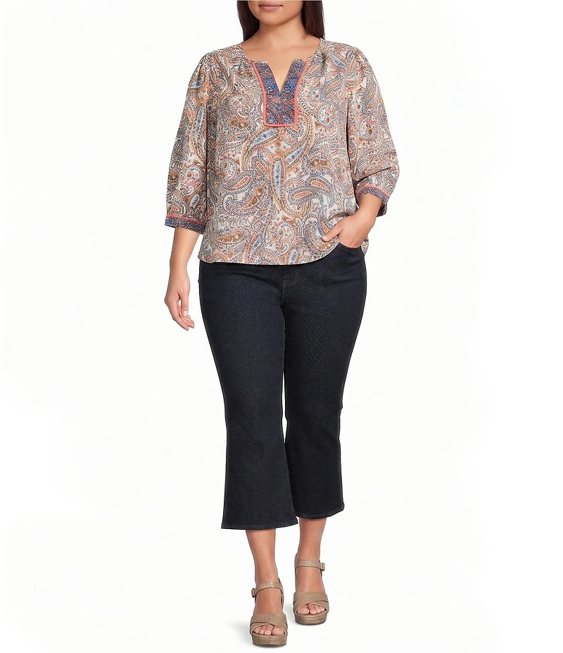 NYDJ Plus Size Monica Kick Flare Crop Jeans