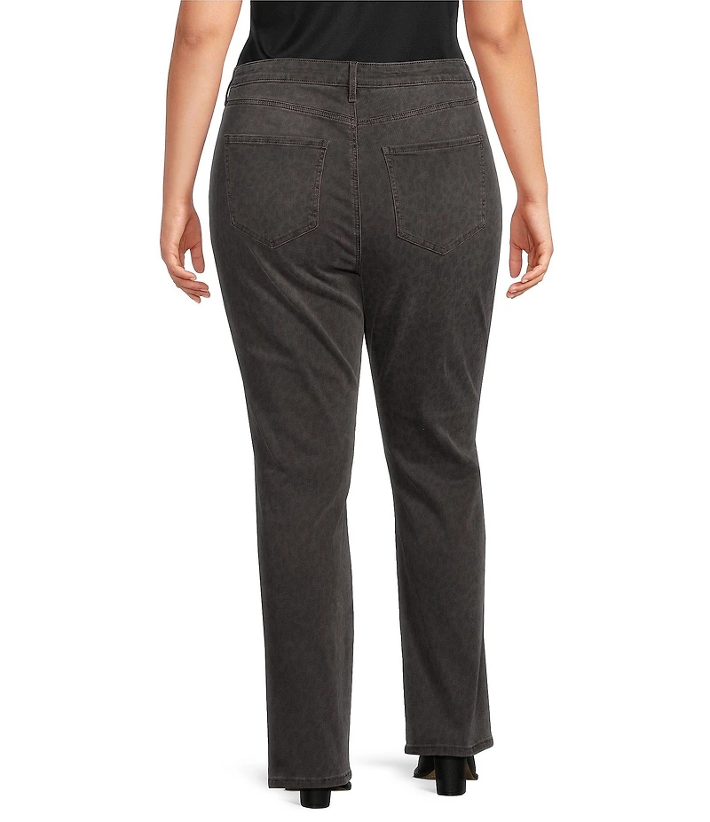 NYDJ Plus Size Sheri Lift Tuck® Technology Leopard Print Stretch Denim Slim Leg High Rise Jeans