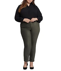 NYDJ Plus Size Sheri Lift Tuck® Technology Straight Leg Stretch Faux Suede Pants