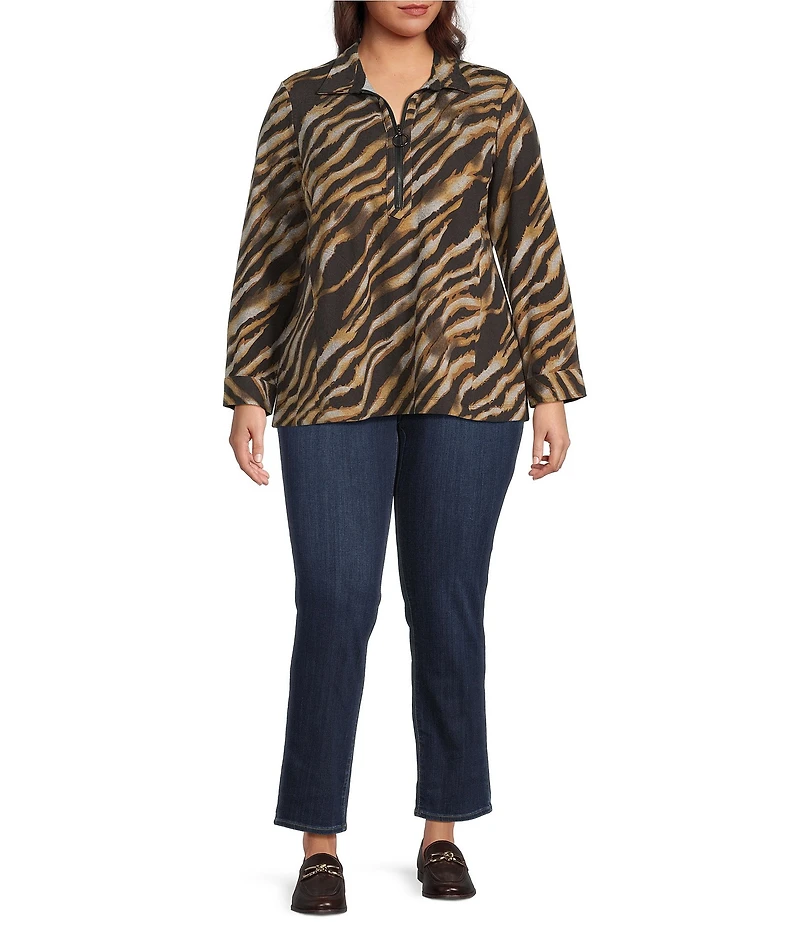 NYDJ Plus Size Sheri Slim Mid Rise Stretch Denim Jeans