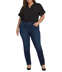 NYDJ Plus Size Sheri Slim Mid Rise Stretch Denim Jeans