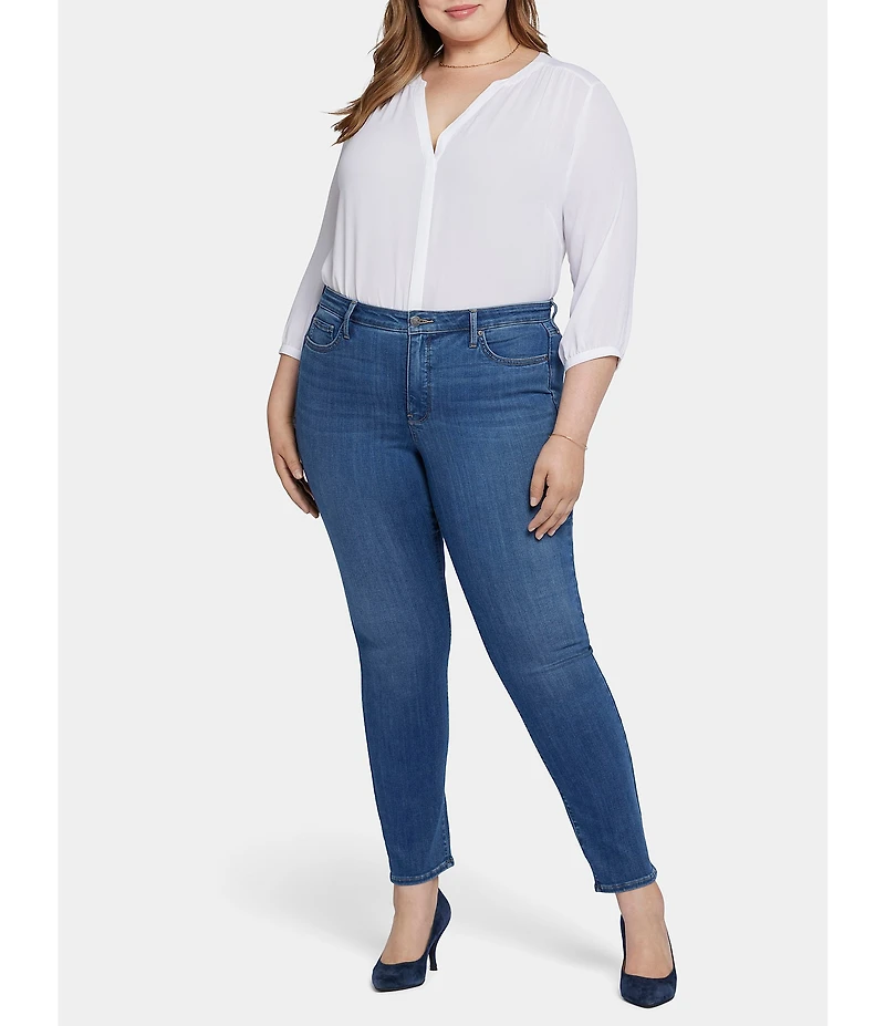 NYDJ Plus Size Sheri Slim Mid Rise Stretch Denim Jeans