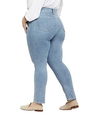 NYDJ Plus Size Sheri Slim Tonal Stitch High Rise 5-Pocket Slim Leg Ankle Jeans