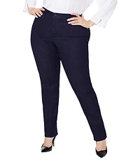 NYDJ Plus Size Sheri Slim Tonal Stitch High Rise 5-Pocket Slim Leg Ankle Jeans