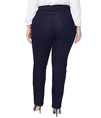NYDJ Plus Size Sheri Slim Tonal Stitch High Rise 5-Pocket Slim Leg Ankle Jeans