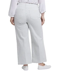 NYDJ Plus Size Teresa High Rise Wide Leg Stripe Ankle Jeans