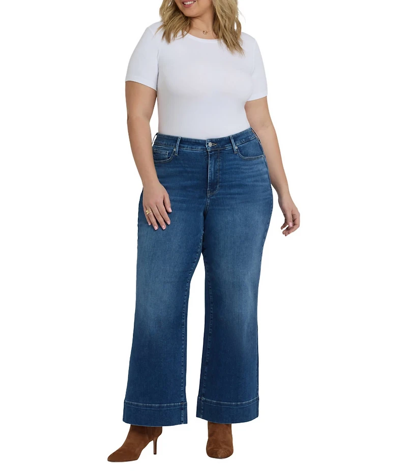 NYDJ Plus Size Teresa Lift Tuck® Stretch Denim Wide Leg Ankle Jeans
