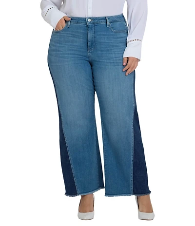 NYDJ Plus Size Teresa Lift Tuck® Technology Stretch Denim Side Panel Wide Leg Jeans