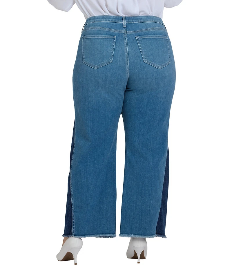 NYDJ Plus Size Teresa Lift Tuck® Technology Stretch Denim Side Panel Wide Leg Jeans