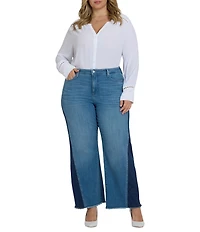 NYDJ Plus Size Teresa Lift Tuck® Technology Stretch Denim Side Panel Wide Leg Jeans