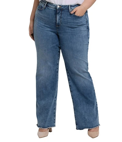 NYDJ Plus Size Teresa Lift Tuck® Technology Wide Leg Frayed Hem Jeans