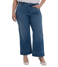 NYDJ Plus Size Teresa Lift Tuck® Deep Hem Wide Leg Ankle Jeans