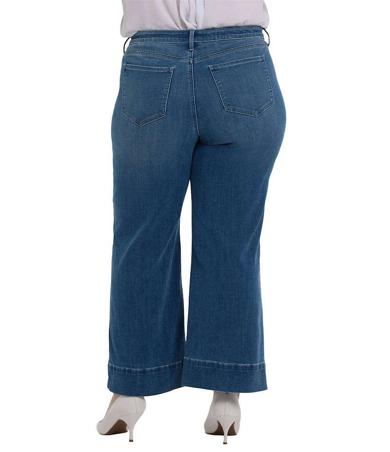 NYDJ Plus Size Teresa Lift Tuck® Deep Hem Wide Leg Ankle Jeans