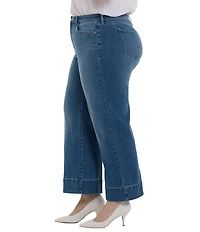 NYDJ Plus Size Teresa Lift Tuck® Deep Hem Wide Leg Ankle Jeans
