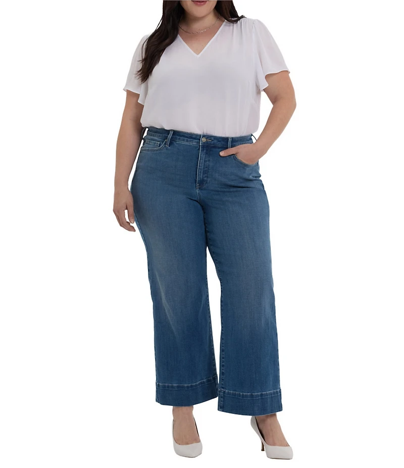 NYDJ Plus Size Teresa Lift Tuck® Deep Hem Wide Leg Ankle Jeans