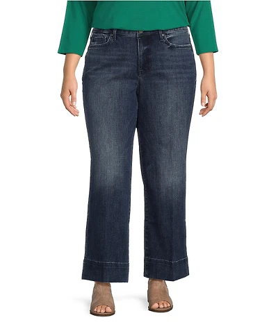 NYDJ Plus Size Teresa Lift Tuck® Deep Hem Wide Leg Ankle Jeans