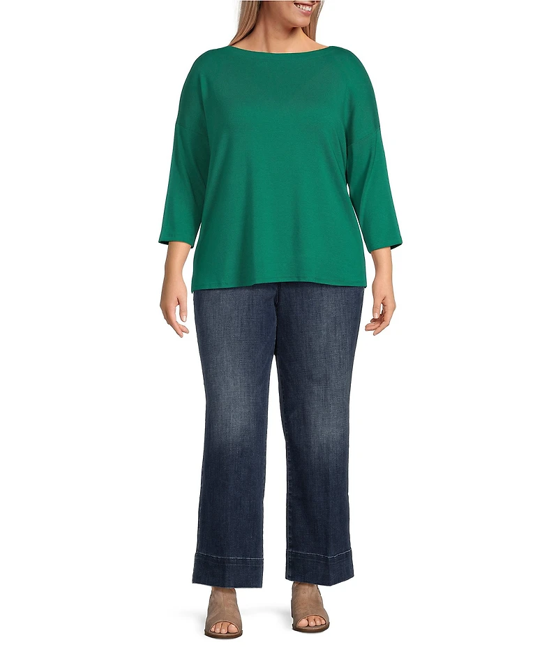 NYDJ Plus Size Teresa Lift Tuck® Deep Hem Wide Leg Ankle Jeans