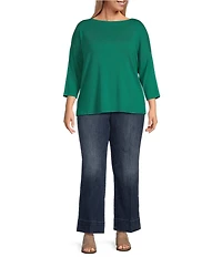 NYDJ Plus Size Teresa Lift Tuck® Deep Hem Wide Leg Ankle Jeans
