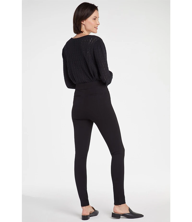 NYDJ Ponte Pull-On Back Slit Skinny Slim Fit Leggings