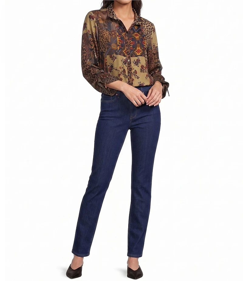 NYDJ Sheri Denim High Rise Slim Fit Straight Leg Jean