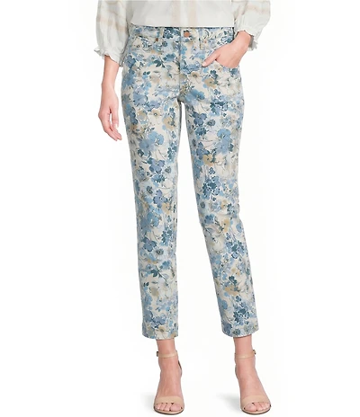 NYDJ Sheri Denim Print Straight Leg Crop Jeans