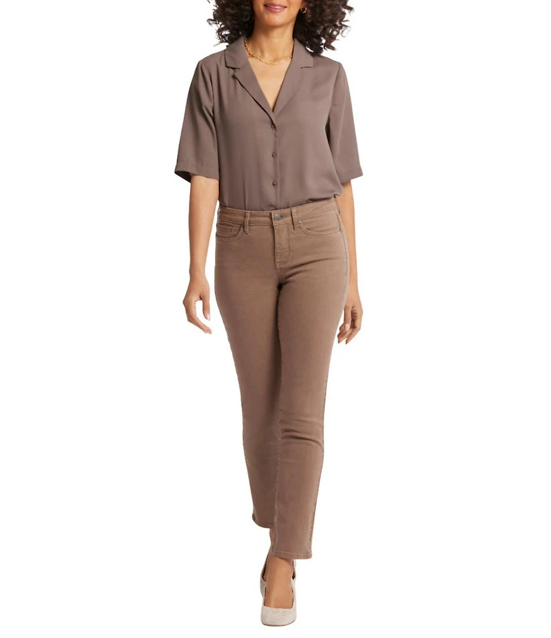 NYDJ Sheri Mid Rise Slim Leg 5-Pocket Stretch Denim Jeans