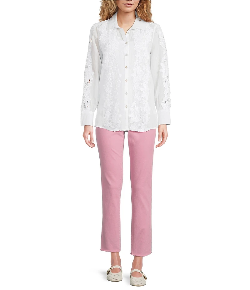 NYDJ Stretch Denim Sheri Slim Straight Fit Mid Rise Jeans