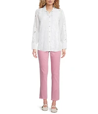 NYDJ Stretch Denim Sheri Slim Straight Fit Mid Rise Jeans