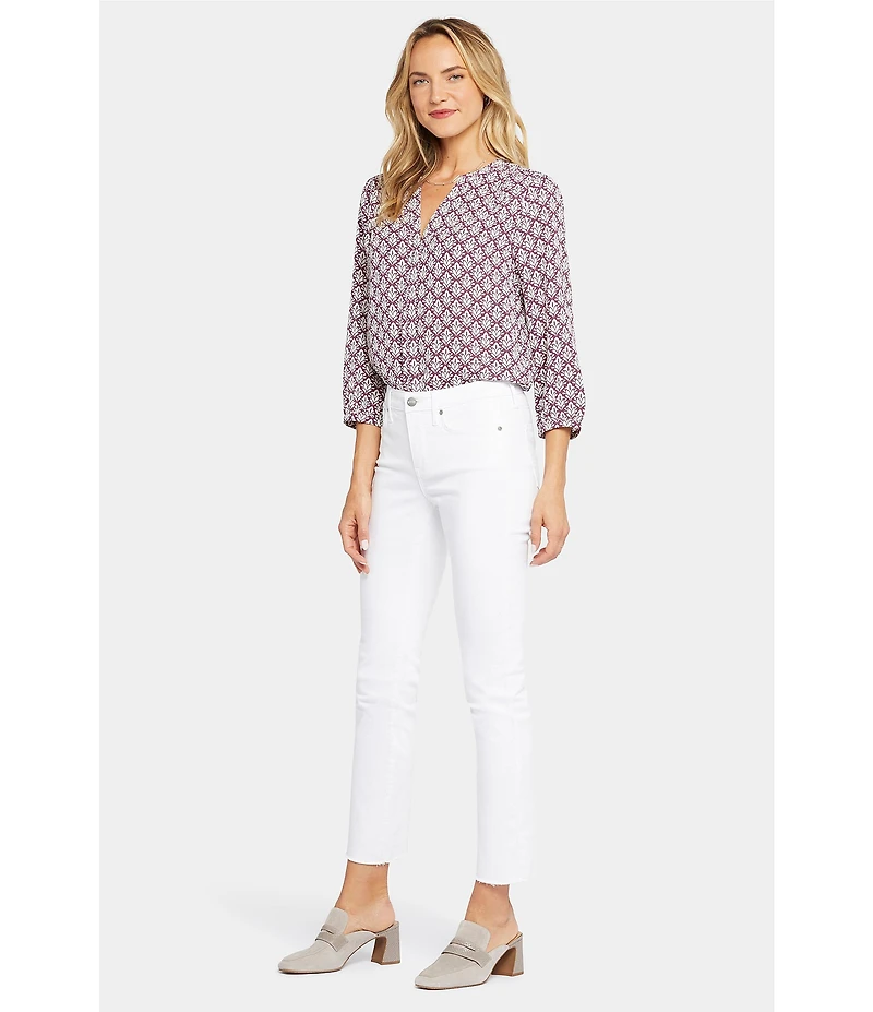 NYDJ Stretch Denim Sheri Slim Straight Fit Mid Rise Jeans