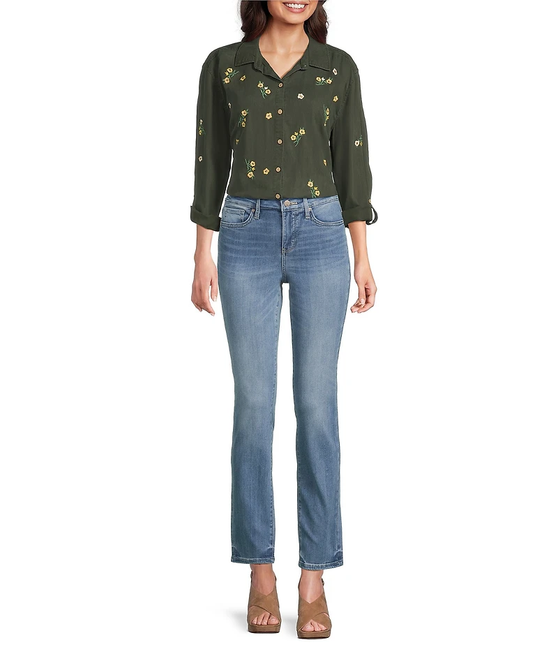 NYDJ Sheri Slim Mid Rise Stretch Denim Jeans