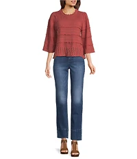 NYDJ Sheri Stretch Denim Waistband Buckle Detail Jeans