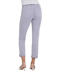 NYDJ Sherri Stretch Denim Mid Rise Straight Leg Ankle Length Jeans