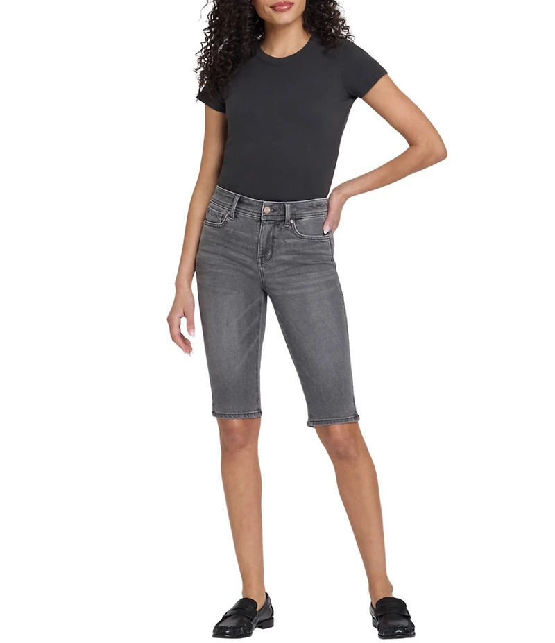 NYDJ Sophie Denim Mid Rise Straight Leg Capri Bike Shorts