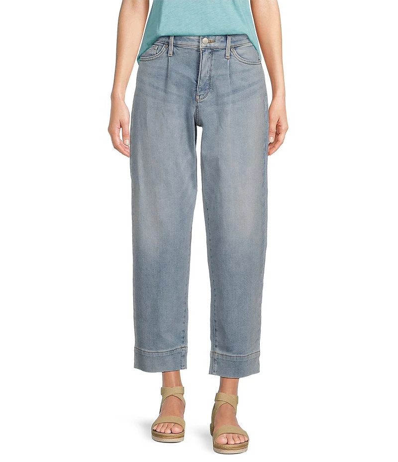 NYDJ Stretch Denim High Rise Wide Leg Ankle Jeans