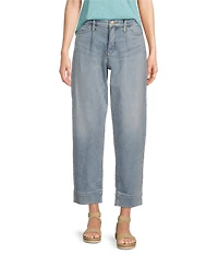 NYDJ Stretch Denim High Rise Wide Leg Ankle Jeans