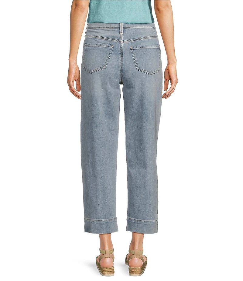 NYDJ Stretch Denim High Rise Wide Leg Ankle Jeans