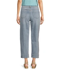 NYDJ Stretch Denim High Rise Wide Leg Ankle Jeans