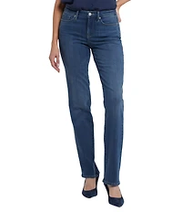NYDJ Stretch Denim Marilyn High Rise Straight Leg Jeans