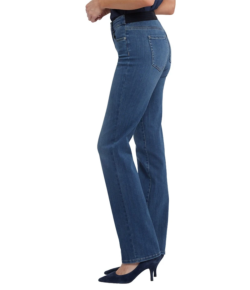 NYDJ Stretch Denim Marilyn High Rise Straight Leg Jeans