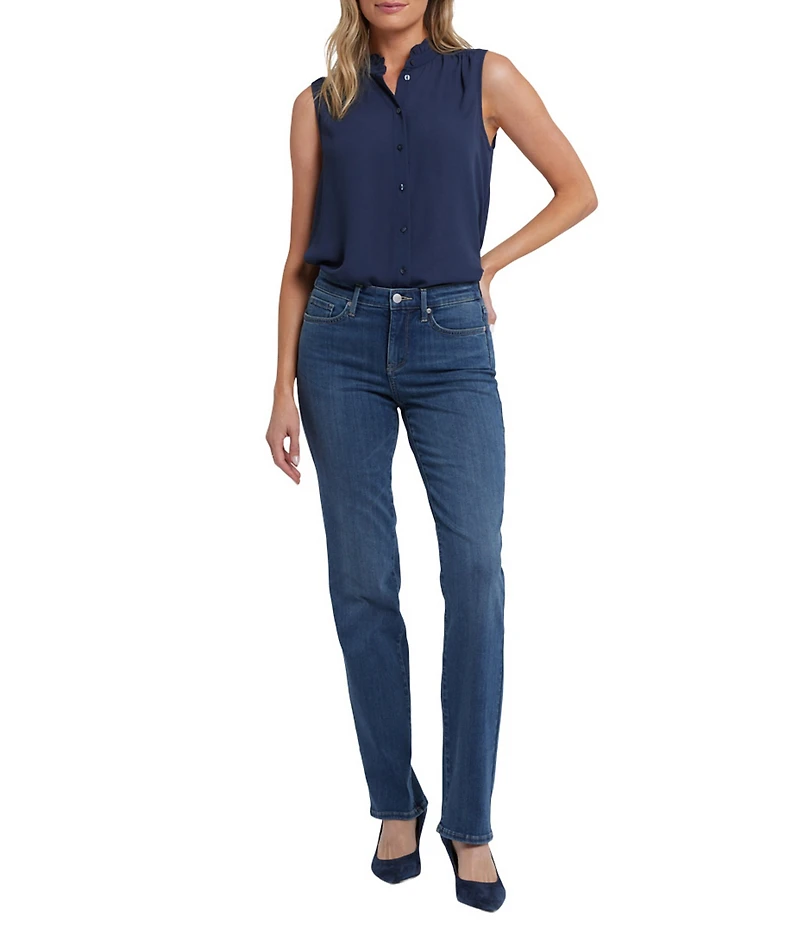 NYDJ Stretch Denim Marilyn High Rise Straight Leg Jeans