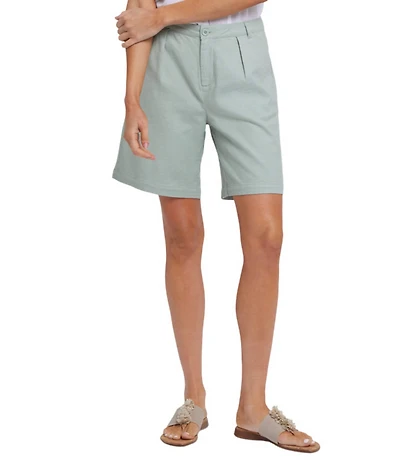 NYDJ Stretch Linen Blend High Rise Relaxed Fit Shorts