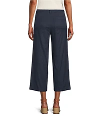 NYDJ Stretch Linen Blend High Rise Wide Leg Cargo Capri Pants
