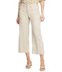 NYDJ Stretch Linen Blend High Rise Wide Leg Cargo Capri Pants